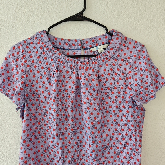 Boden Womens US 4 / UK 8 Carey Polka Dot Silk Blend Pleated Top FB - Picture 4 of 9